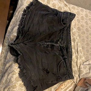 Denim high waisted shorts